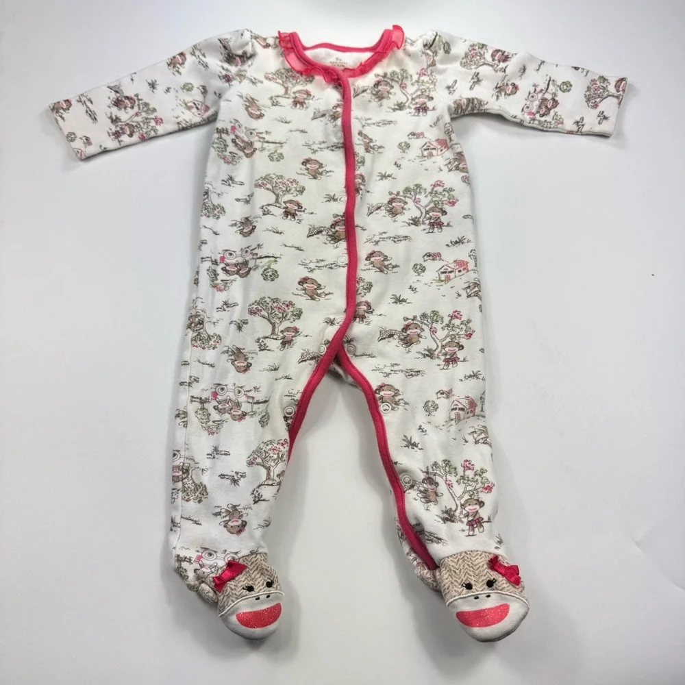 Baby Starters Baby Girl's Footie Pajamas with Frills & Bows 9M